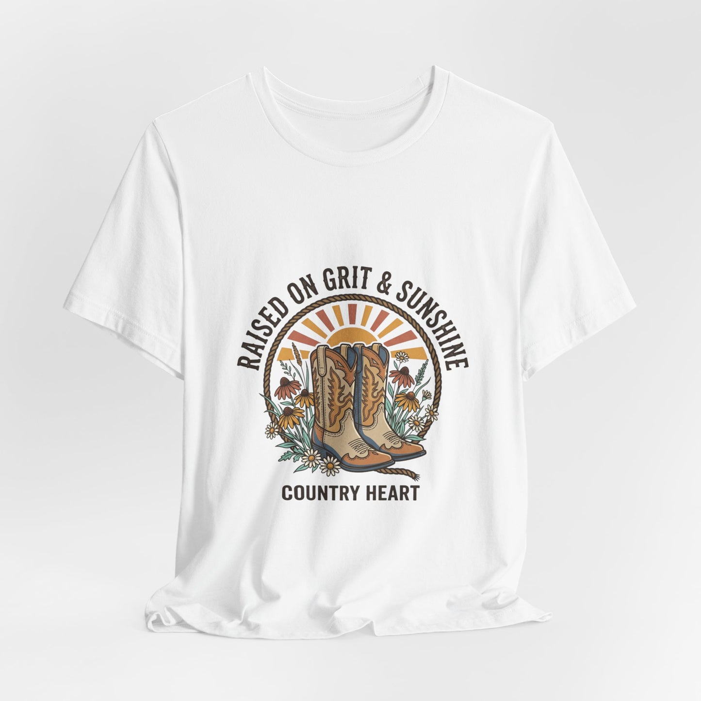 Raised on Grit & Sunshine Tee | Western Cowgirl Ranch Rustic Prairie
