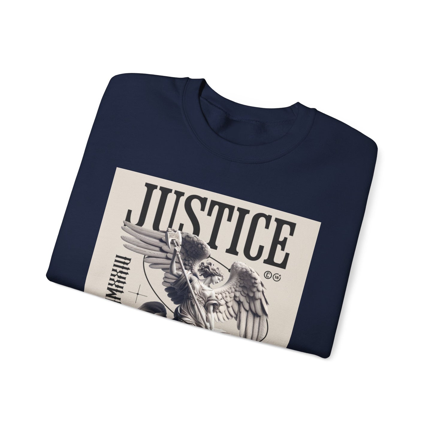 Justice Graphic Sweatshirt — Angel Sculpture Vintage Poster Design