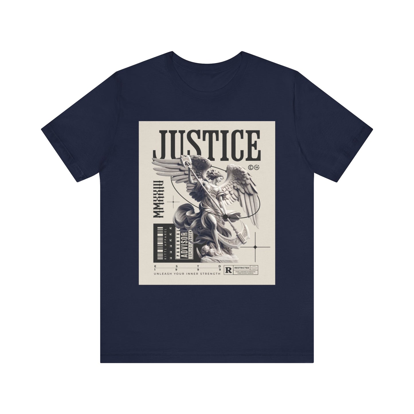 Justice Graphic Tee — Vintage Statue Artwork T-Shirt