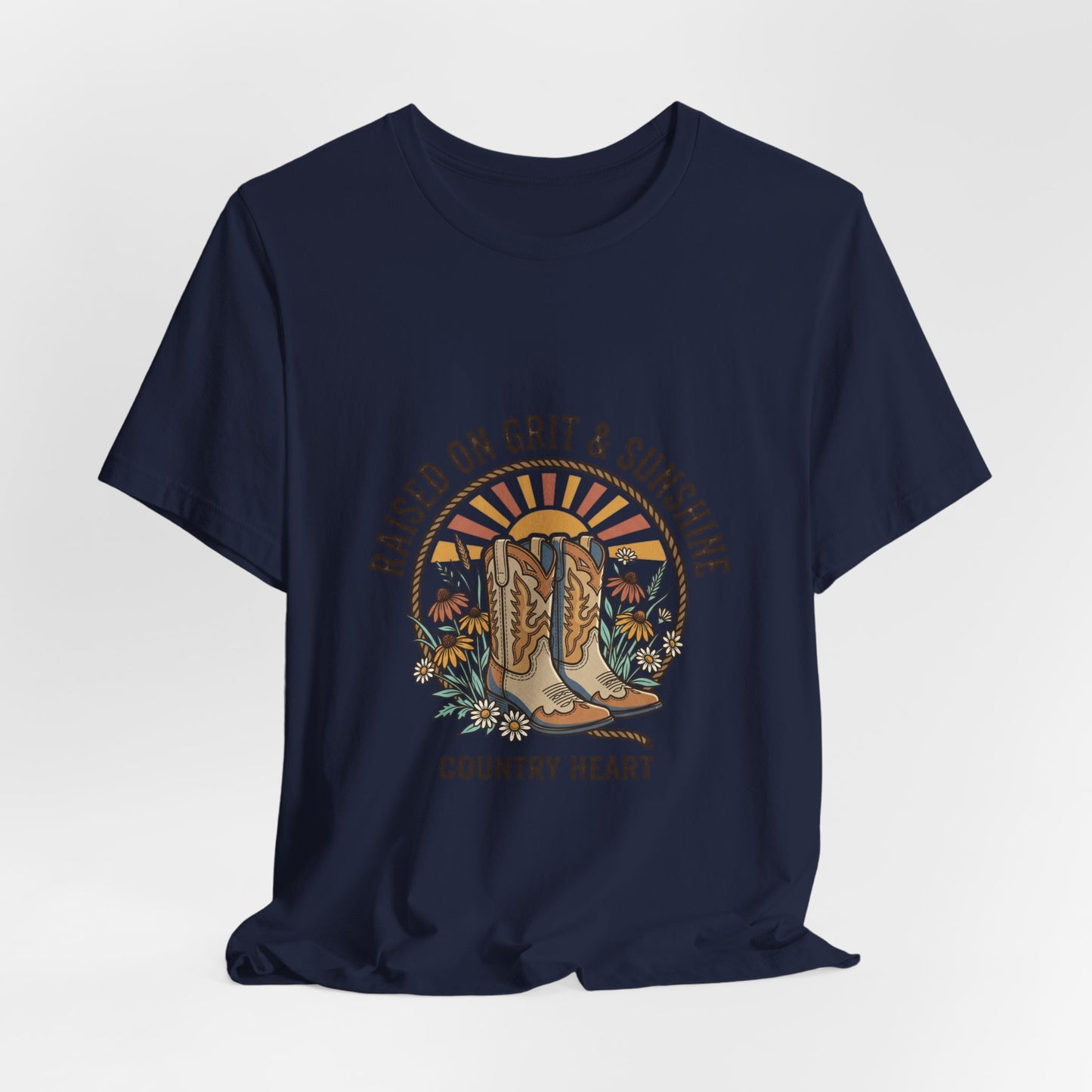 Raised on Grit & Sunshine Tee | Western Cowgirl Ranch Rustic Prairie