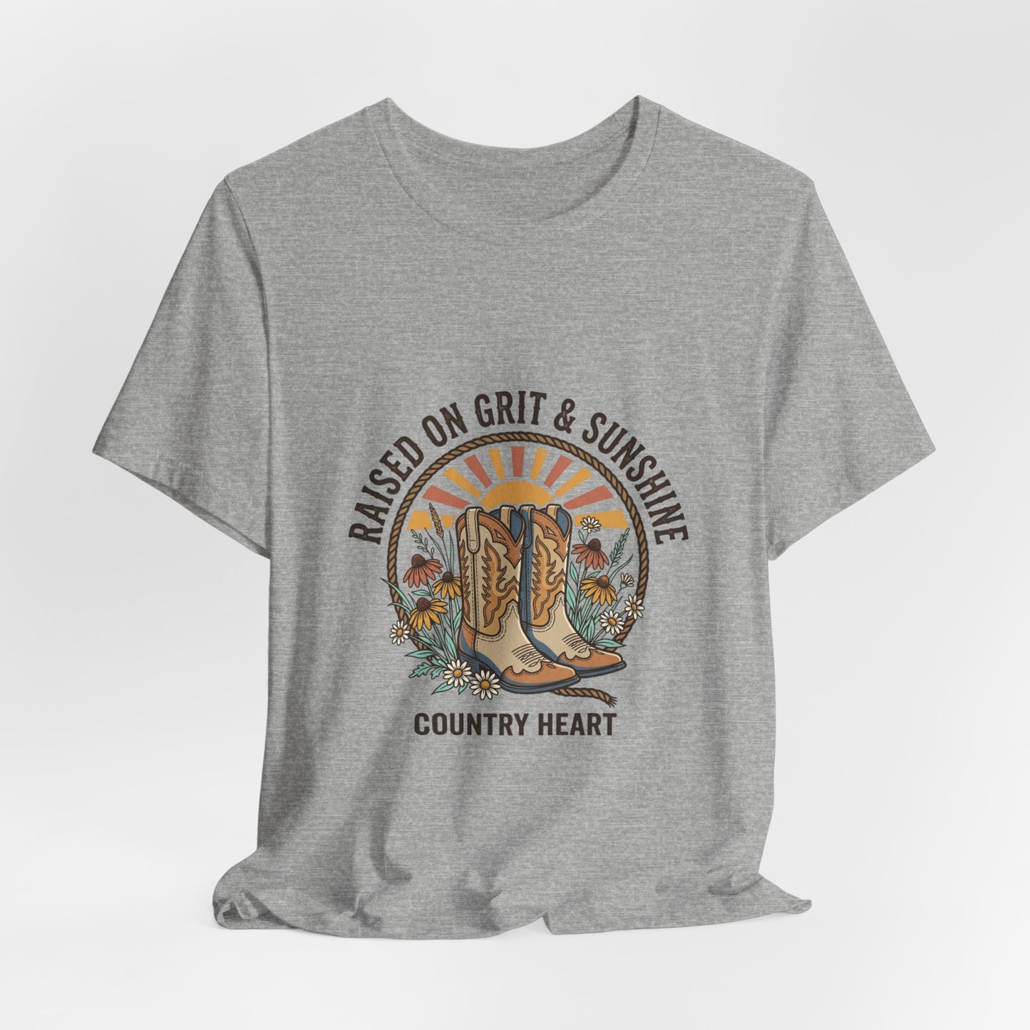 Raised on Grit & Sunshine Tee | Western Cowgirl Ranch Rustic Prairie