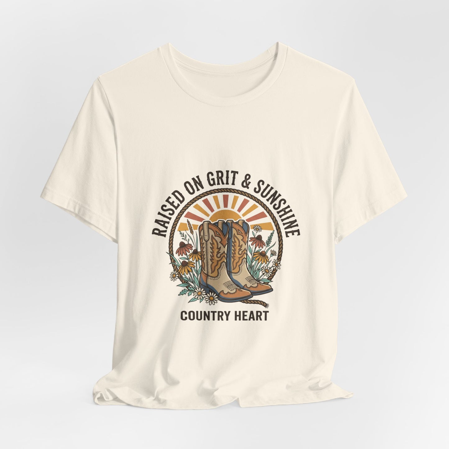 Raised on Grit & Sunshine Tee | Western Cowgirl Ranch Rustic Prairie