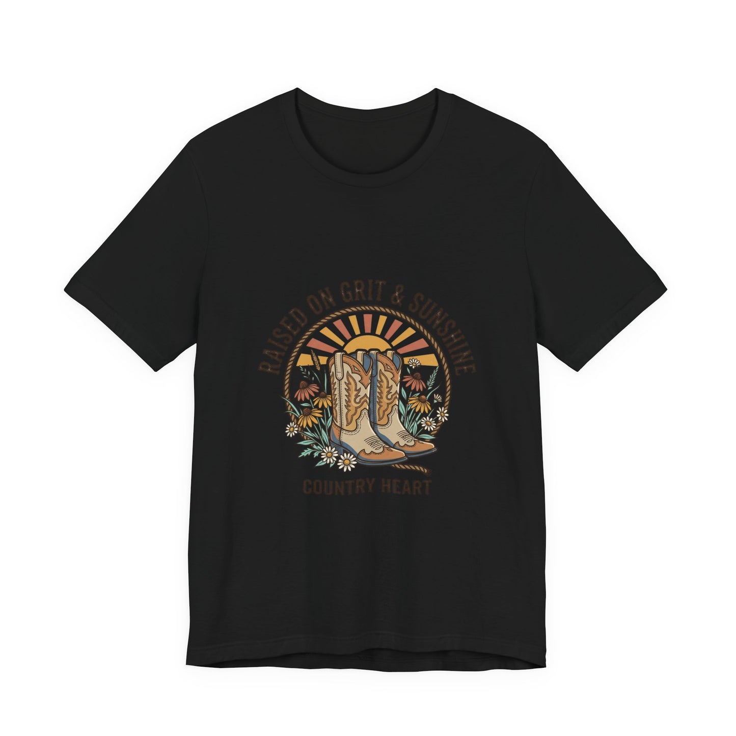 Raised on Grit & Sunshine Tee | Western Cowgirl Ranch Rustic Prairie