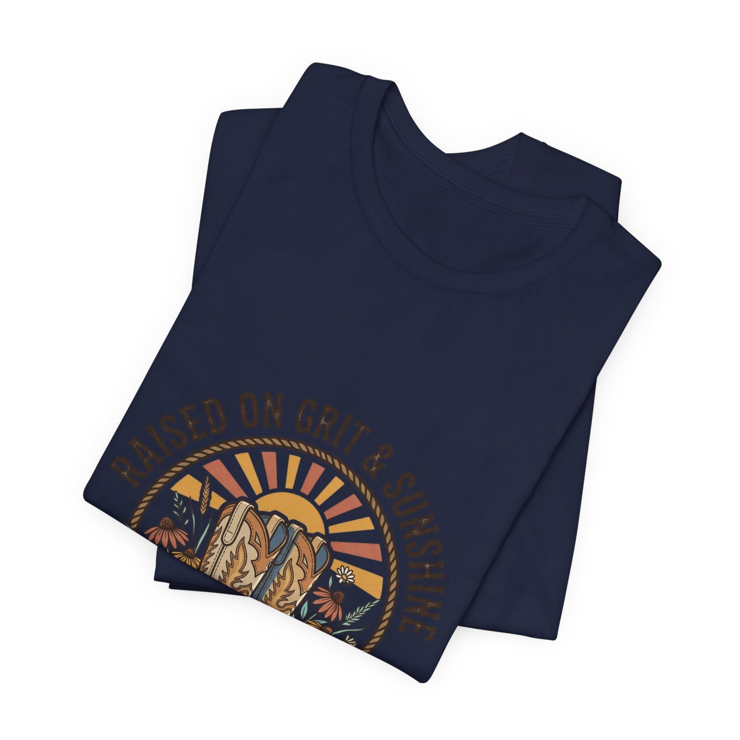 Raised on Grit & Sunshine Tee | Western Cowgirl Ranch Rustic Prairie