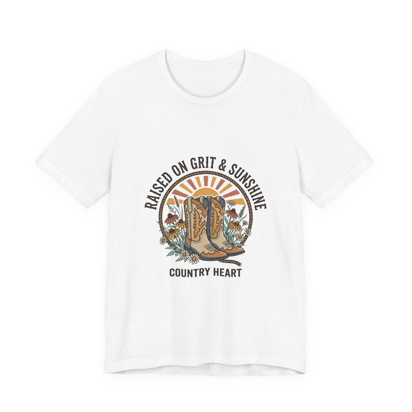 Raised on Grit & Sunshine Tee | Western Cowgirl Ranch Rustic Prairie