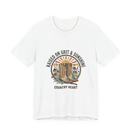 Raised on Grit & Sunshine Tee | Western Cowgirl Ranch Rustic Prairie
