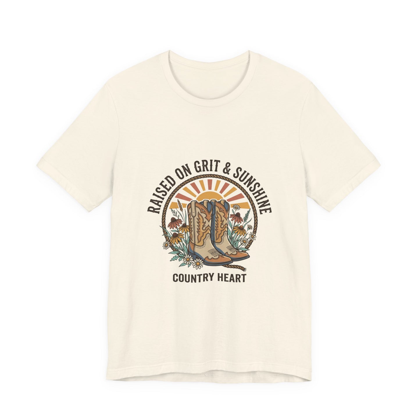 Raised on Grit & Sunshine Tee | Western Cowgirl Ranch Rustic Prairie
