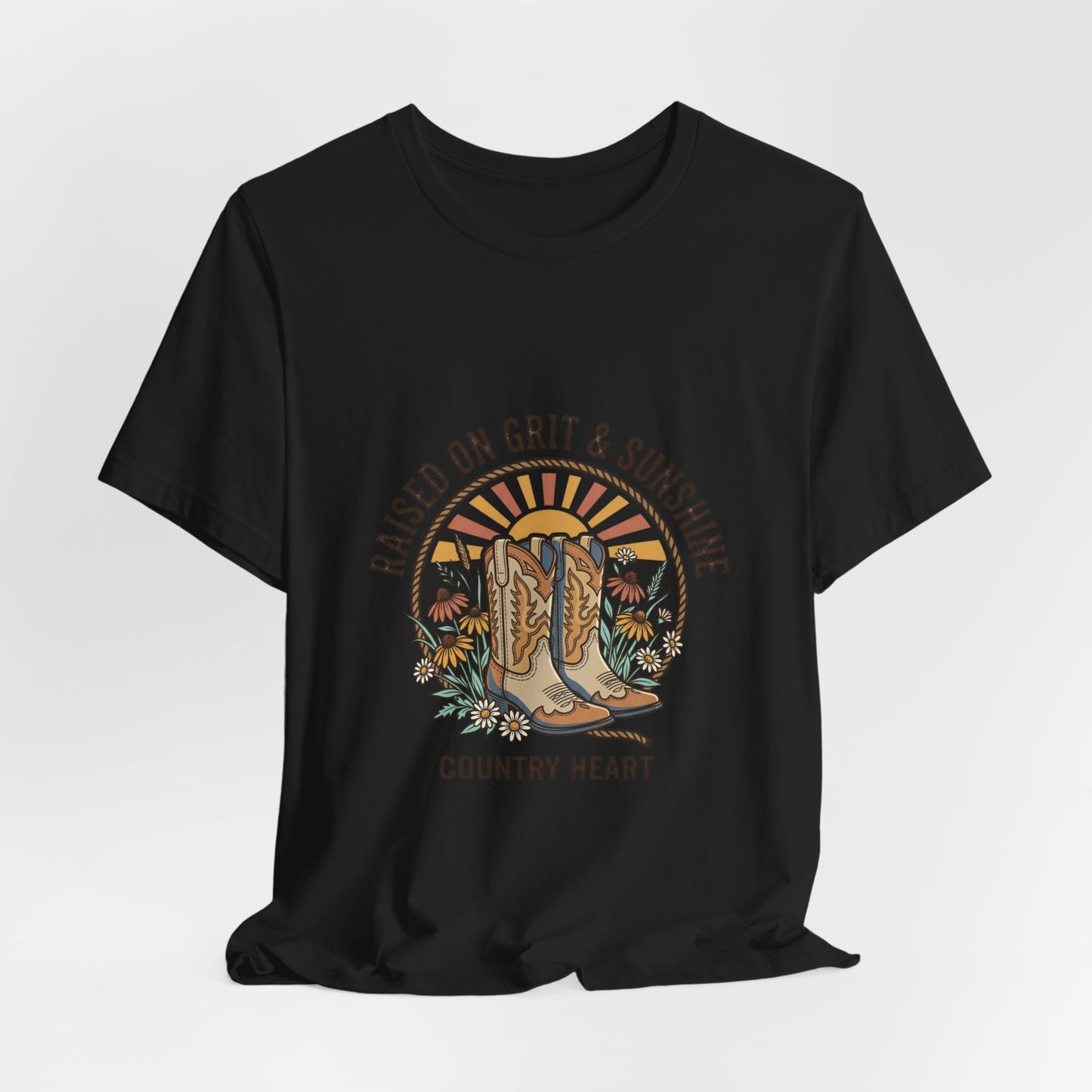 Raised on Grit & Sunshine Tee | Western Cowgirl Ranch Rustic Prairie